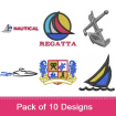 Boats 2 embroidery design pack