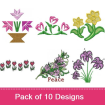 Flowers 6 embroidery design pack