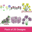 Flowers 4 embroidery design pack