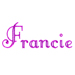 Francie embroidery font