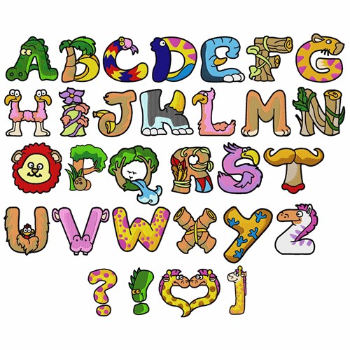 Home Format Fonts Embroidery Font: Animal Alphabet from DayDream Designs