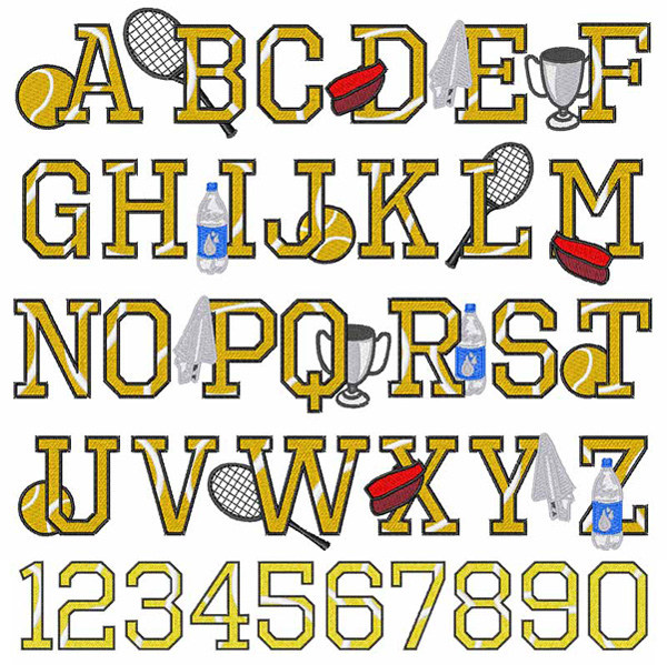 Styles Embroidery Font TENNISBALL FONT from Embroidery Patterns
