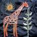 Giraffe with Sun hand embroidery