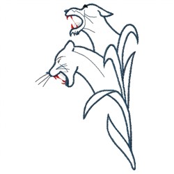 Cougar Outline embroidery design