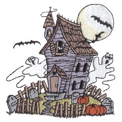 Haunted House Embroidery Design AnnTheGran