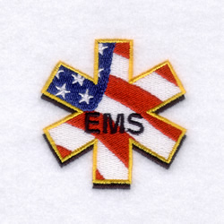 Occupational(Starbird Inc) Embroidery Design: EMS Flag Badge from ...