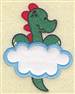 Dinosaur In Cloud Applique embroidery design