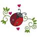 Ladybug & Swirls embroidery design