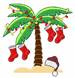 Tropical Christmas embroidery design