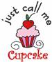 Just Call Me  Cupcake embroidery design