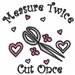 Measure Twice embroidery design