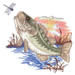 Largemouth Bass embroidery design