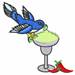 Blue Bird Margarita embroidery design