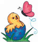 BABY CHICK IN EGG SHELL embroidery design