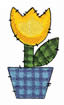 GINGHAM FLOWER POT embroidery design