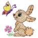 Bunny And Butterfly embroidery design