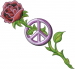 Rose And Peace Sign embroidery design