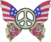 Peace Butterfly embroidery design