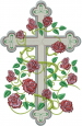 Cross Of Roses embroidery design