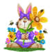 Flower Bunny embroidery design