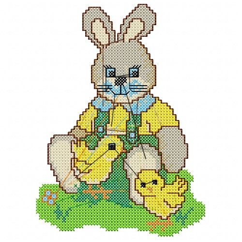 Animals(Ann The Gran) Embroidery Design Bunny & Chick Cross Stitch