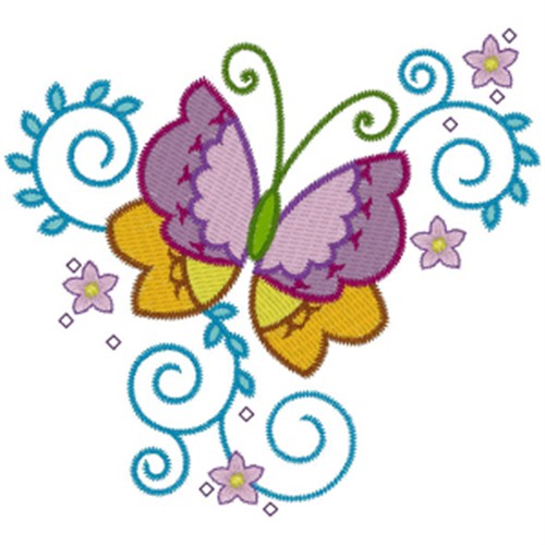 Bugs(Ann The Gran) Embroidery Design Swirly Butterfly from AnnTheGran