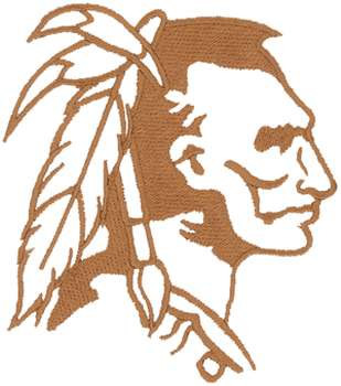 Heads Embroidery Design: Indian Head Outline from Dakota Collectibles