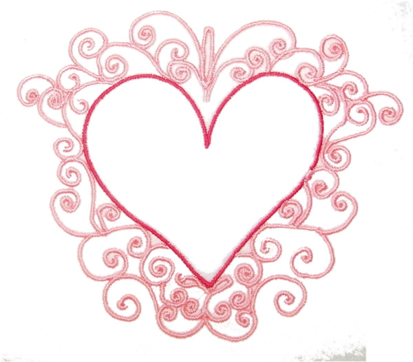 Outlines Embroidery Design Fancy Heart Outline from Embroidery Patterns
