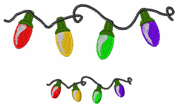 Holidays Embroidery Design: Christmas Lights from Embroidery Patterns
