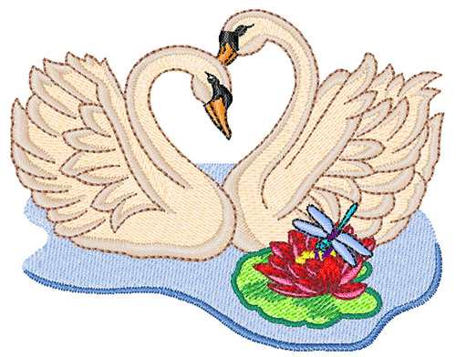 Animals embroidery design swans from embroidery patterns Animals embroidery design swans from embroidery patterns
