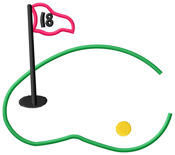 Sports Embroidery Design Applique Golf Green from Grand Slam Designs