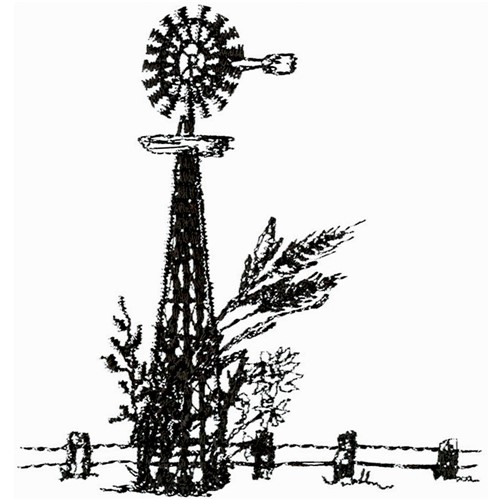 Outlines Embroidery Design: Windmill Outline From Grand Slam Designs