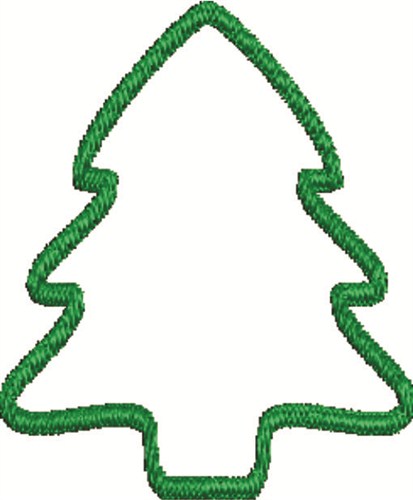 Outlines Embroidery Design: Christmas Tree Outline from Satin Stitch