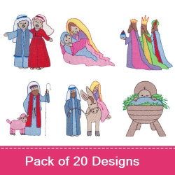 Christmas Nativity Embroidery Designs | AnnTheGran.com