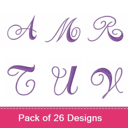 Curly Monogram Font R Embroidery Design | AnnTheGran