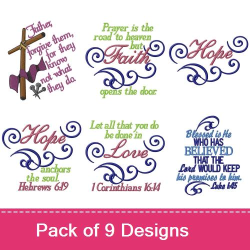 Christian Captions Embroidery Designs | AnnTheGran.com