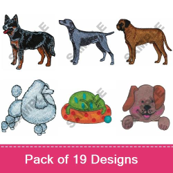 Realistic & Cartoon Dogs Embroidery Designs | AnnTheGran.com