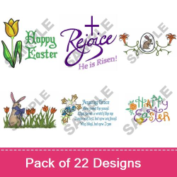 HAPPY EASTER Embroidery Design | AnnTheGran