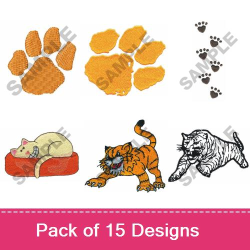 Tiger Paw Print Embroidery Design Annthegran