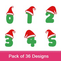 Christmas Hat Letters and Numbers Embroidery Designs | AnnTheGran.com