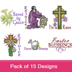 Religious Easter 2 Embroidery Designs | AnnTheGran.com