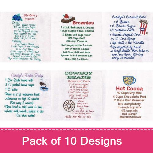 Recipe Towels Embroidery Designs AnnTheGran