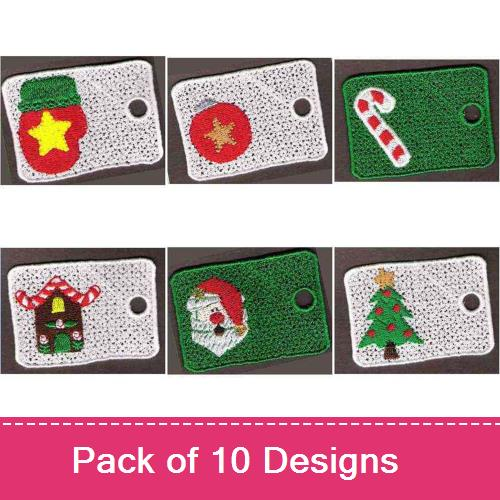 Christmas Gift Tags Embroidery Designs | AnnTheGran