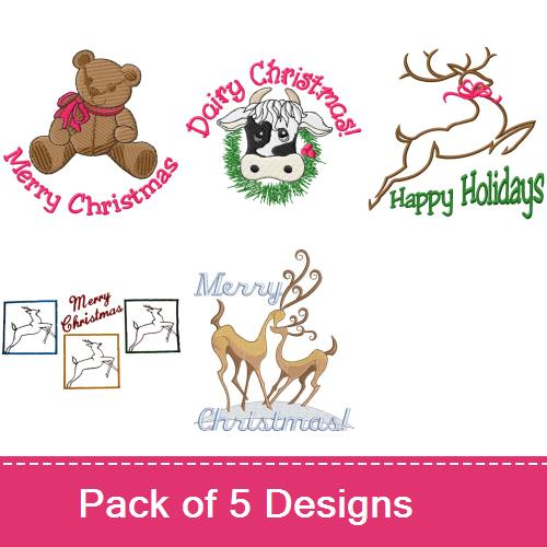 Christmas Animals Embroidery Designs | AnnTheGran