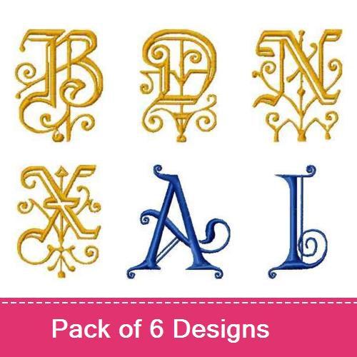 Decorative Swirl Letters Embroidery Designs | AnnTheGran