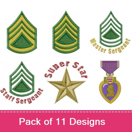 Military Ranks & Service Ribbons Embroidery Designs | AnnTheGran