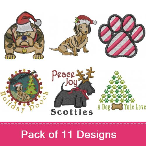 Christmas Puppies Embroidery Designs 