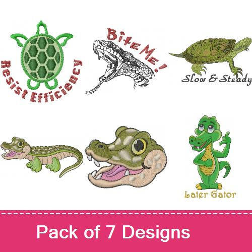 Ready For Reptiles Embroidery Designs AnnTheGran