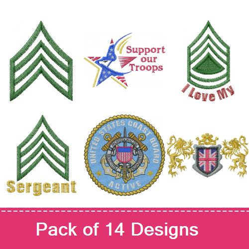 Military 7 Embroidery Designs | AnnTheGran