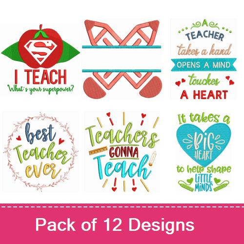 Teachers Teach and Inspire Embroidery Designs | AnnTheGran